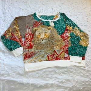 Salvatore farragamo tiger print all occasion blouse